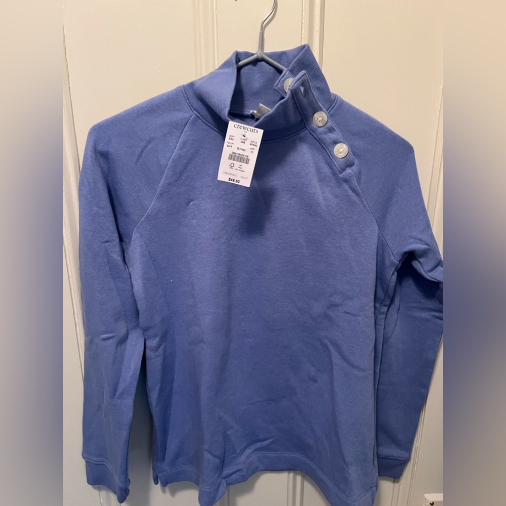 Girls J Crew - crew cuts button neck sweatshirt